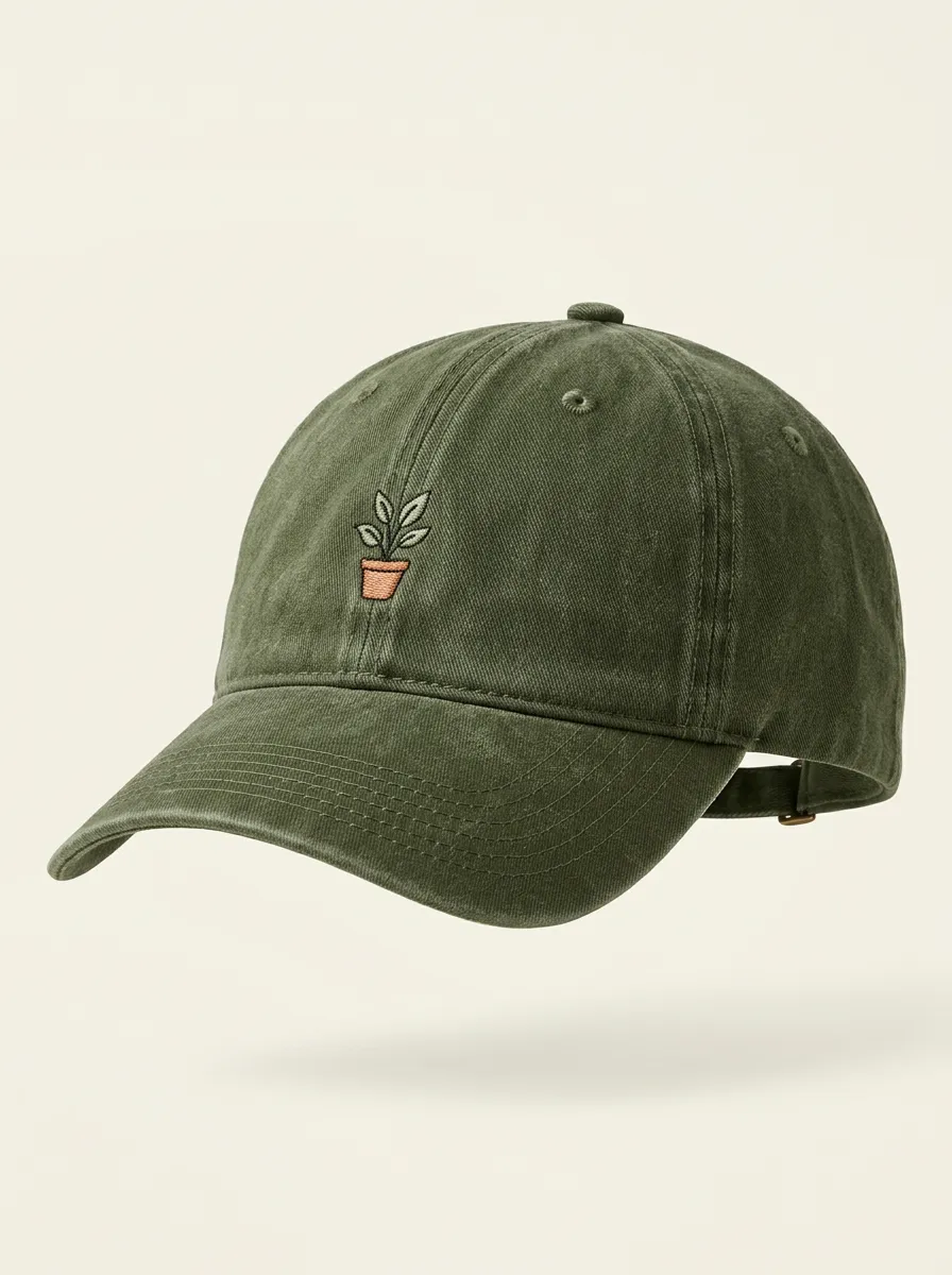 Plant-Lover Embroidered Potted-Plant Unisex Baseball Cap