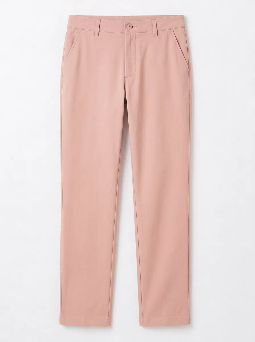 Women's Simple Everyday Mid-Rise High-Stretch Straight-Leg Pants