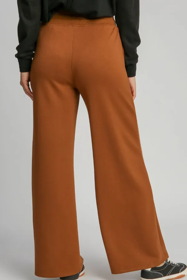 Drawstring Wide Leg Pants With Pocket