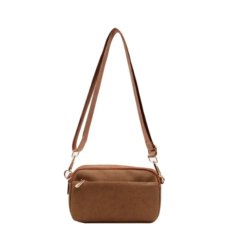 Soft Compact Faux Leather Square Crossbody Bag