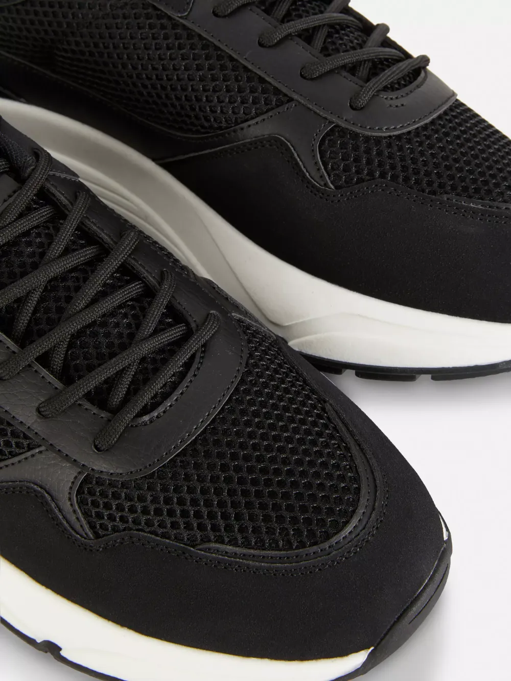 Classic Net Surface Thick Sole High Heels Lace-Up Sports Shoes