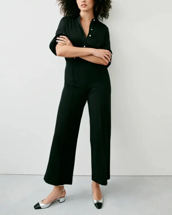 Cropped Wide Leg Pant