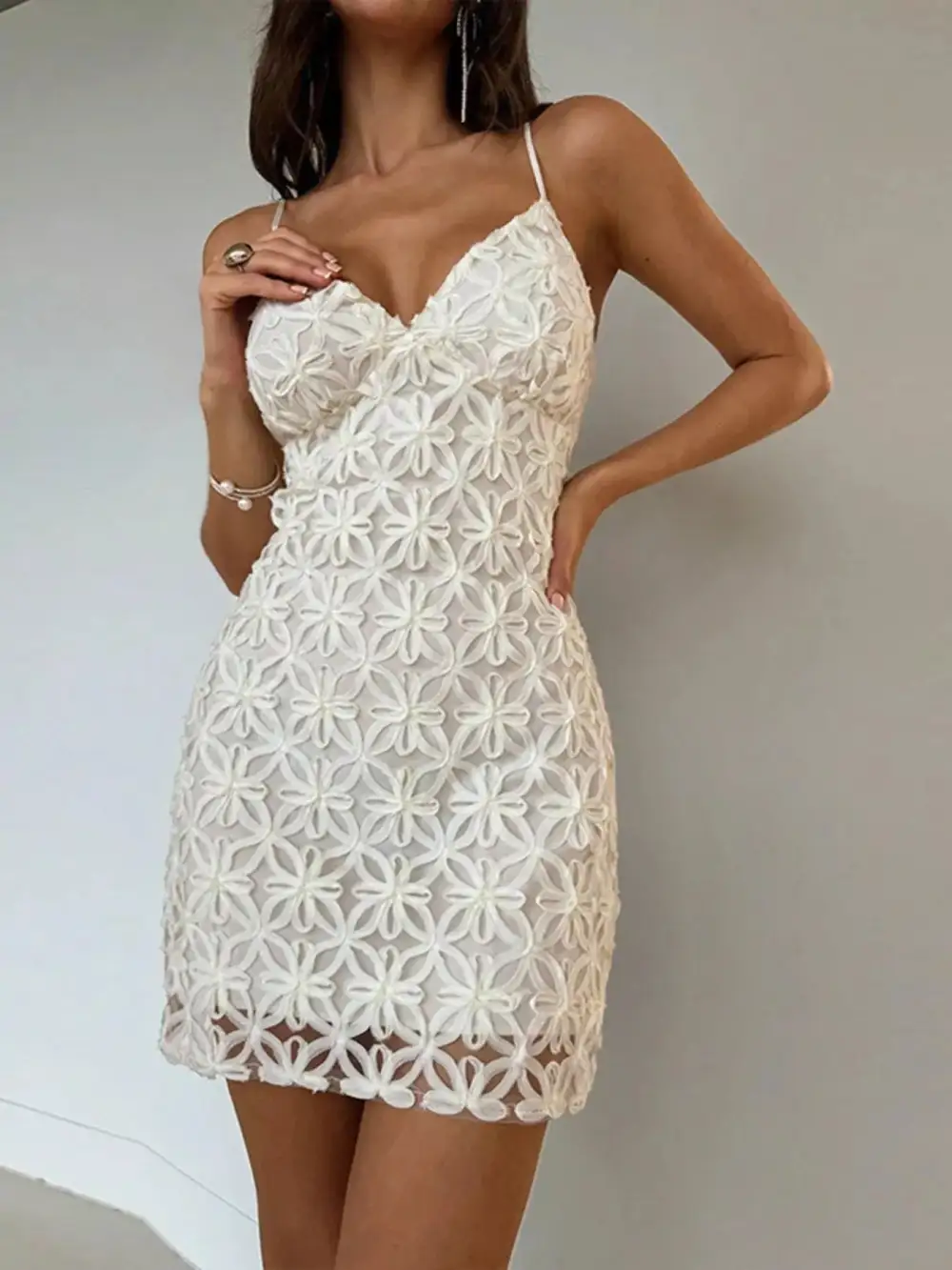 Lightweight Feel Lace Mini Dress