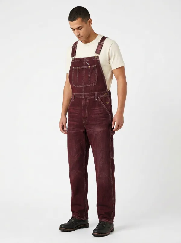 Men's Vintage Style Dark Wash Denim Overalls