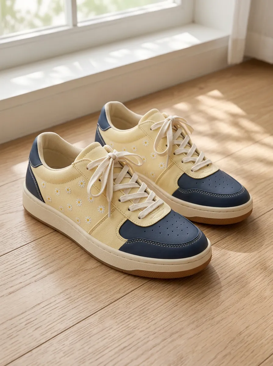 Women's Street Daisy Floral Pattern Skate Shoes