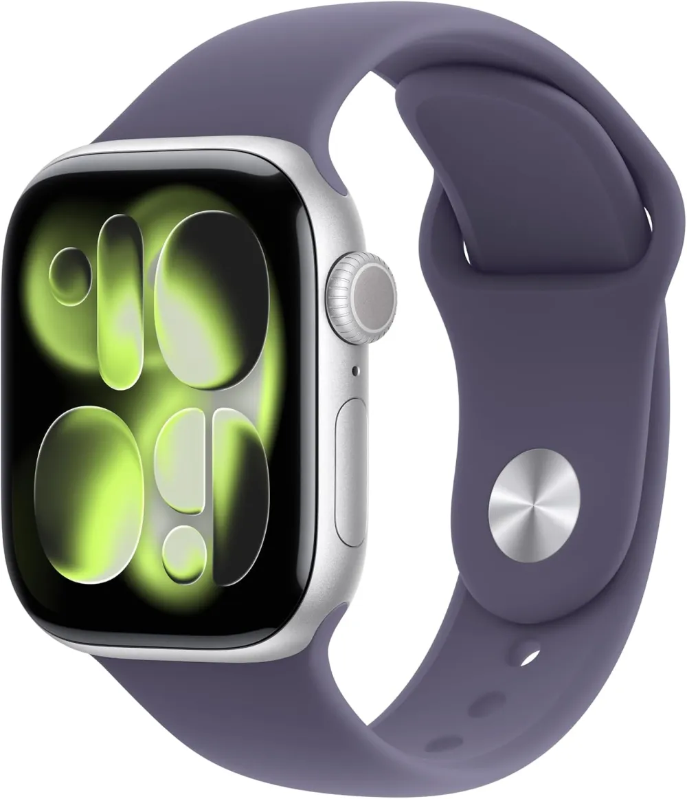 Apple Watch Series 11 [GPS 42mm] Smartwatch with Jet Black Aluminum Case with Black Sport Band - S/M. Sleep Score, Fitness Tracker, Health Monitoring, Always-On Display, Water Resistant