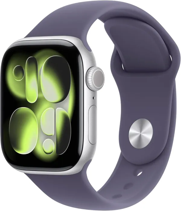 Apple Watch Series 11 [GPS 42mm] Smartwatch with Jet Black Aluminum Case with Black Sport Band - S/M. Sleep Score, Fitness Tracker, Health Monitoring, Always-On Display, Water Resistant