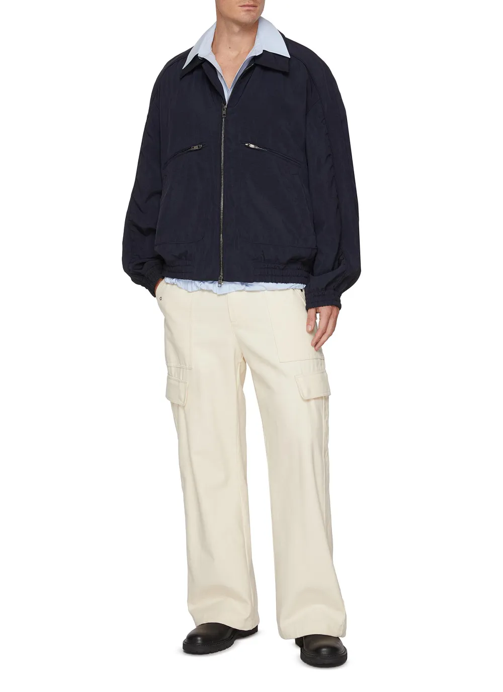 Versatile Soft Loose Button Light Blue Cotton Shirt