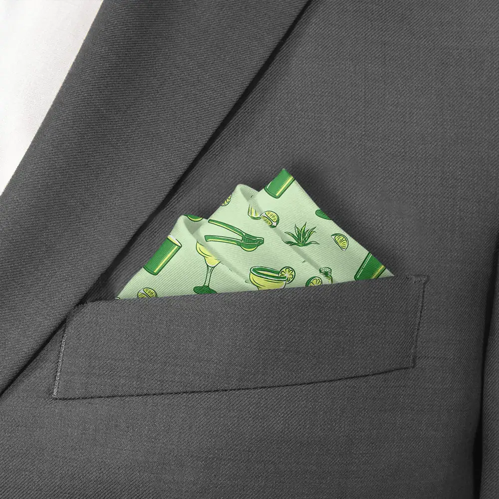 Refined Streamlined Novelty Food And Drink Motif Pocket Square