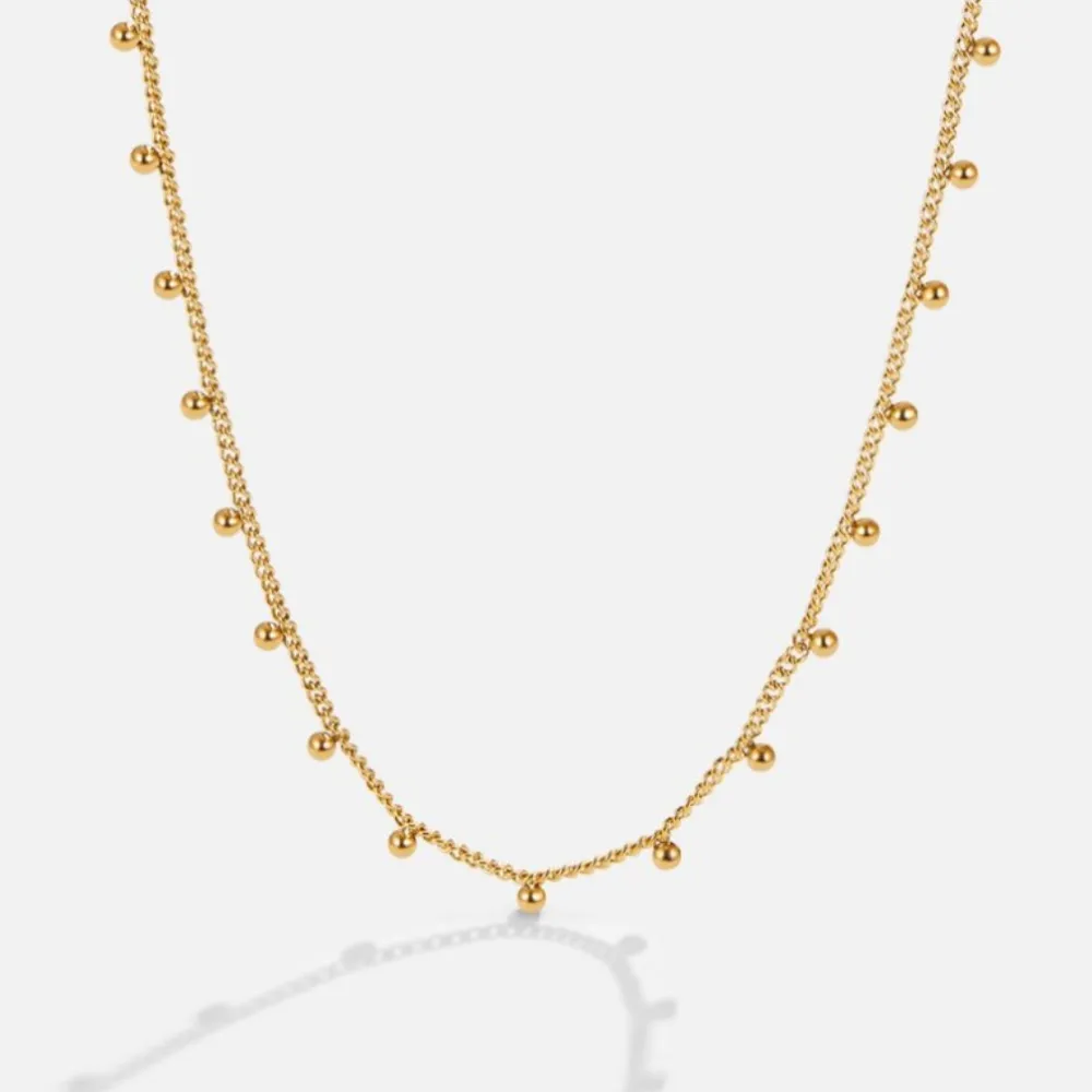 Adjustable Stainless Steel Beaded Necklace