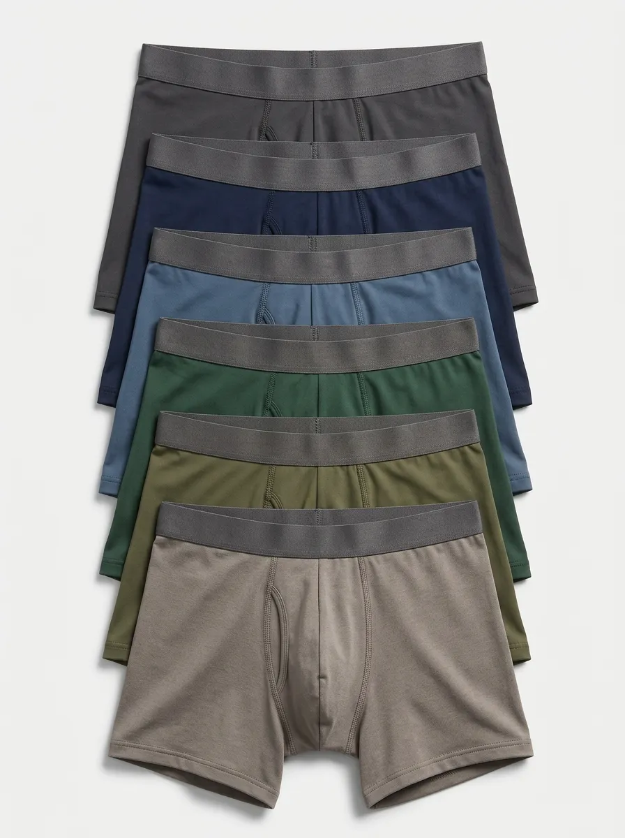 Men's Contoured Pouch Trunk Fit 6-Pack Boxer Briefs