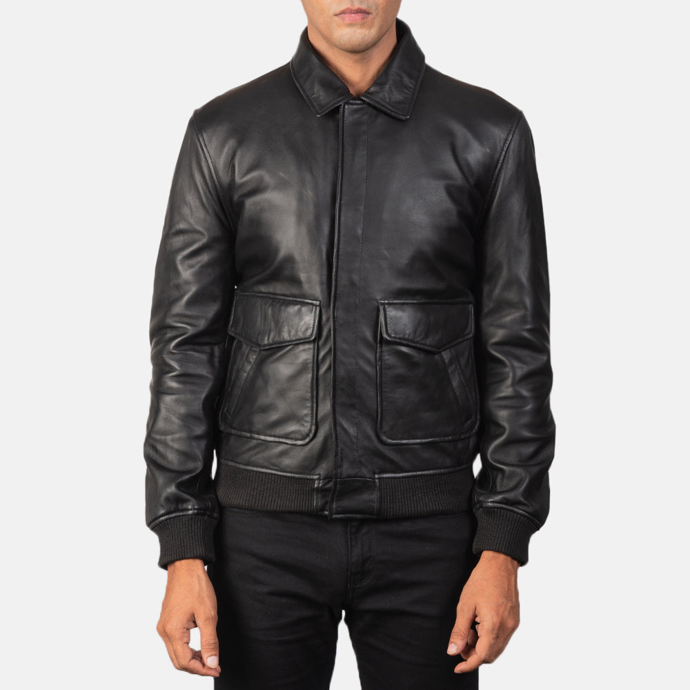 Men's Workwear Bomber Leather Jacket
