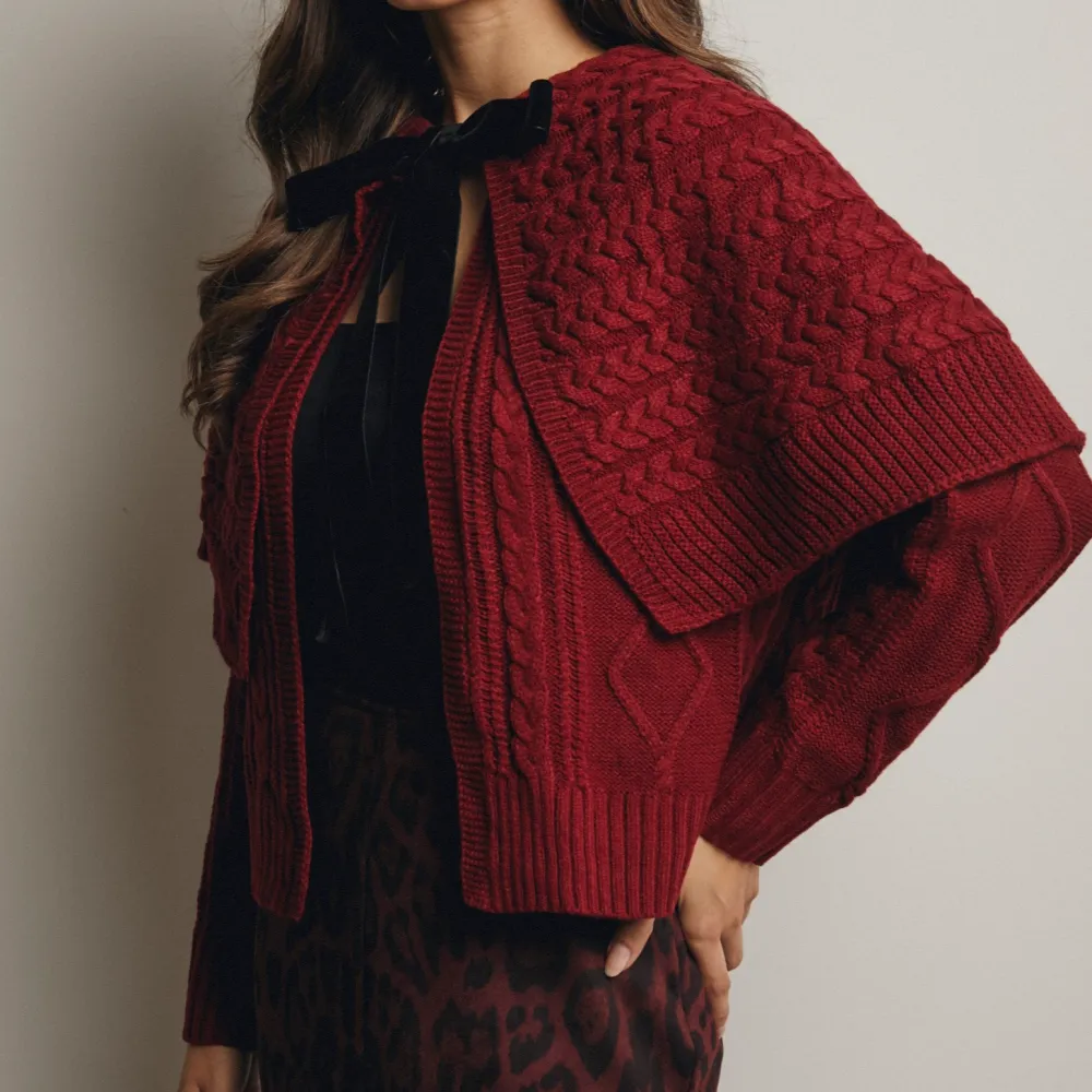 Open Front Cable Knit Ribbed Oversized Cardigan