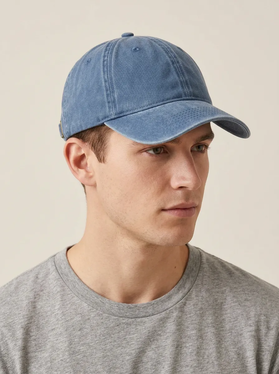 Unisex Minimalist Washed Cotton Curved-Brim Baseball Cap