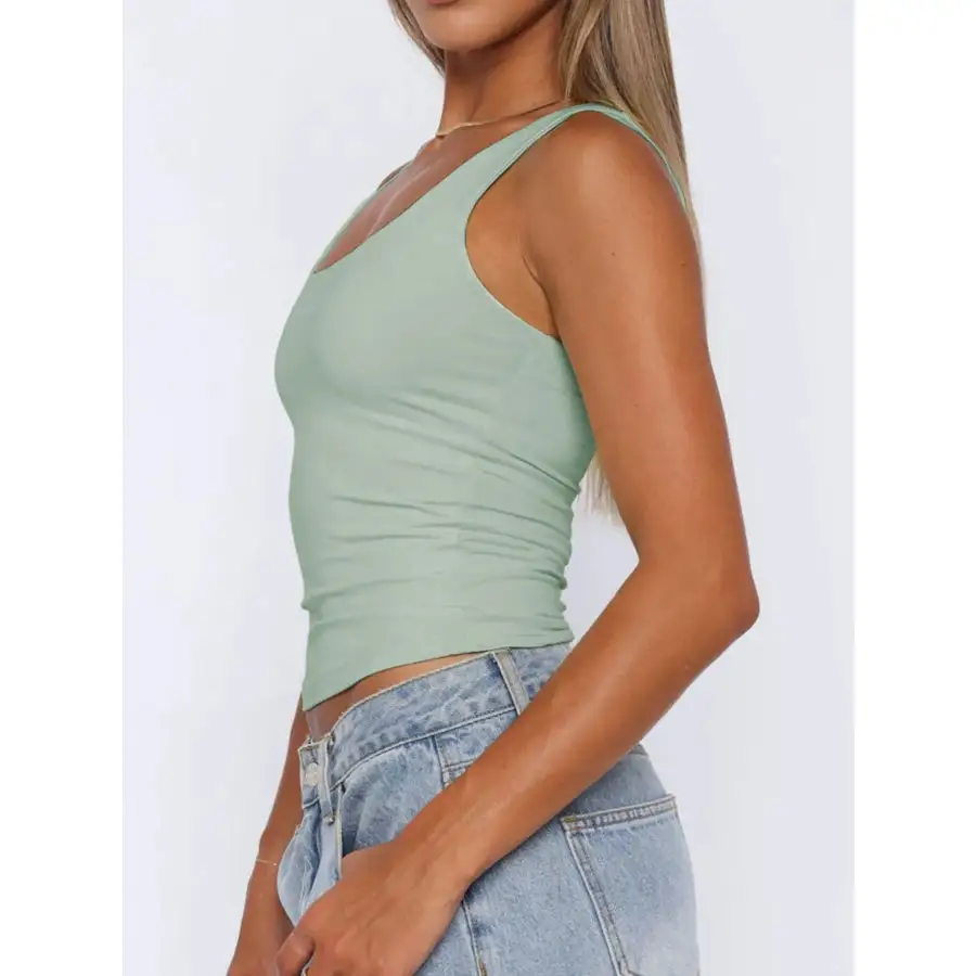 Soft Square Neck Wide Strap Tank