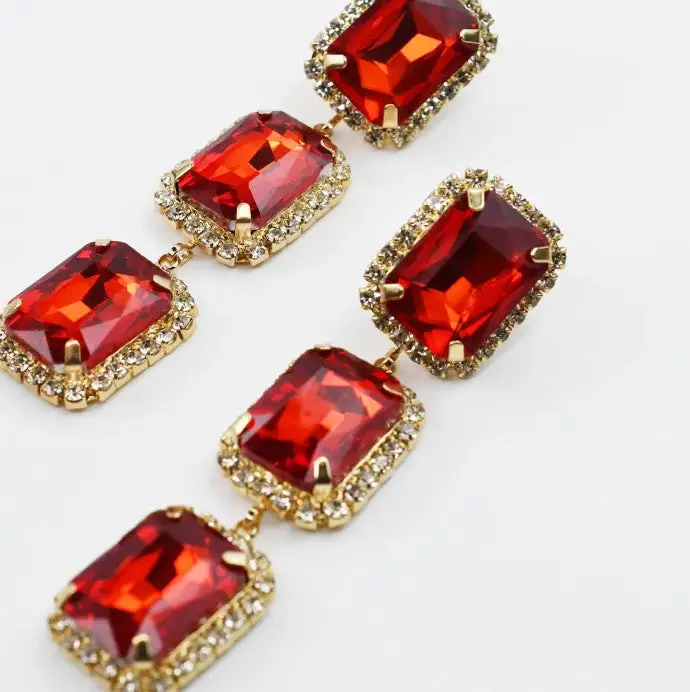 Refined Crystal Accent Statement Earrings
