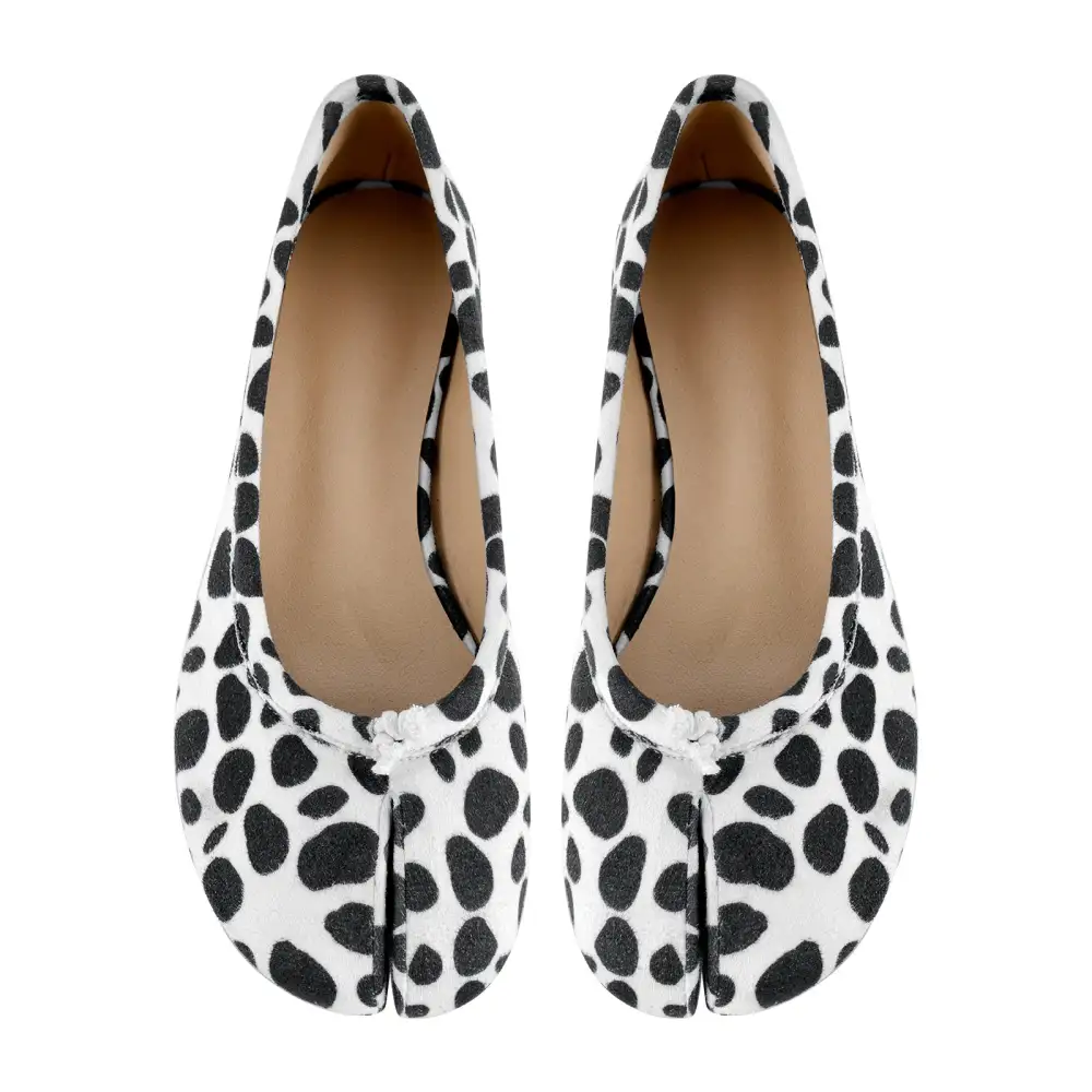 Polka Dot Round Toe Chunky Heel Pumps