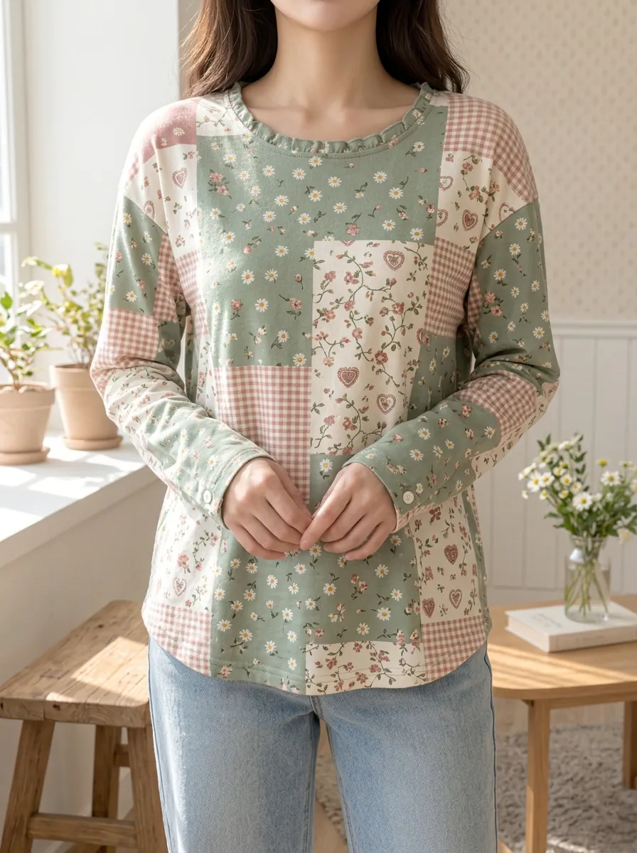 Women's Sweet Casual Contemporary Long Sleeve T-Shirt