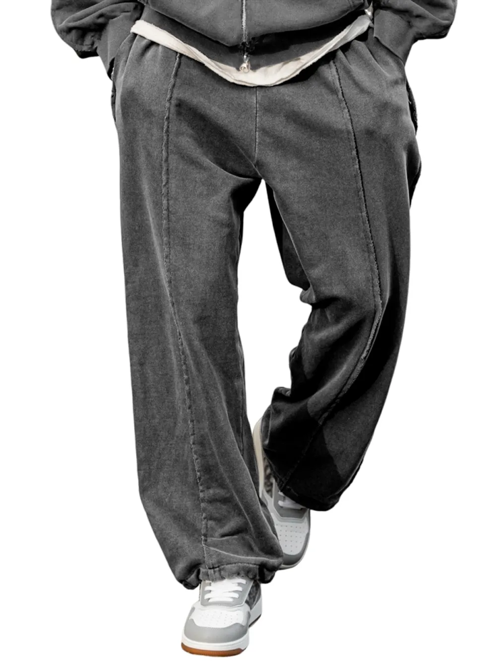Garment Washed Relaxed Trousers