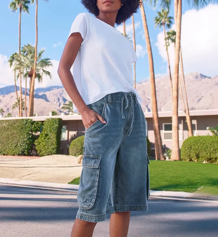 Lounge Denim Cargo Shorts