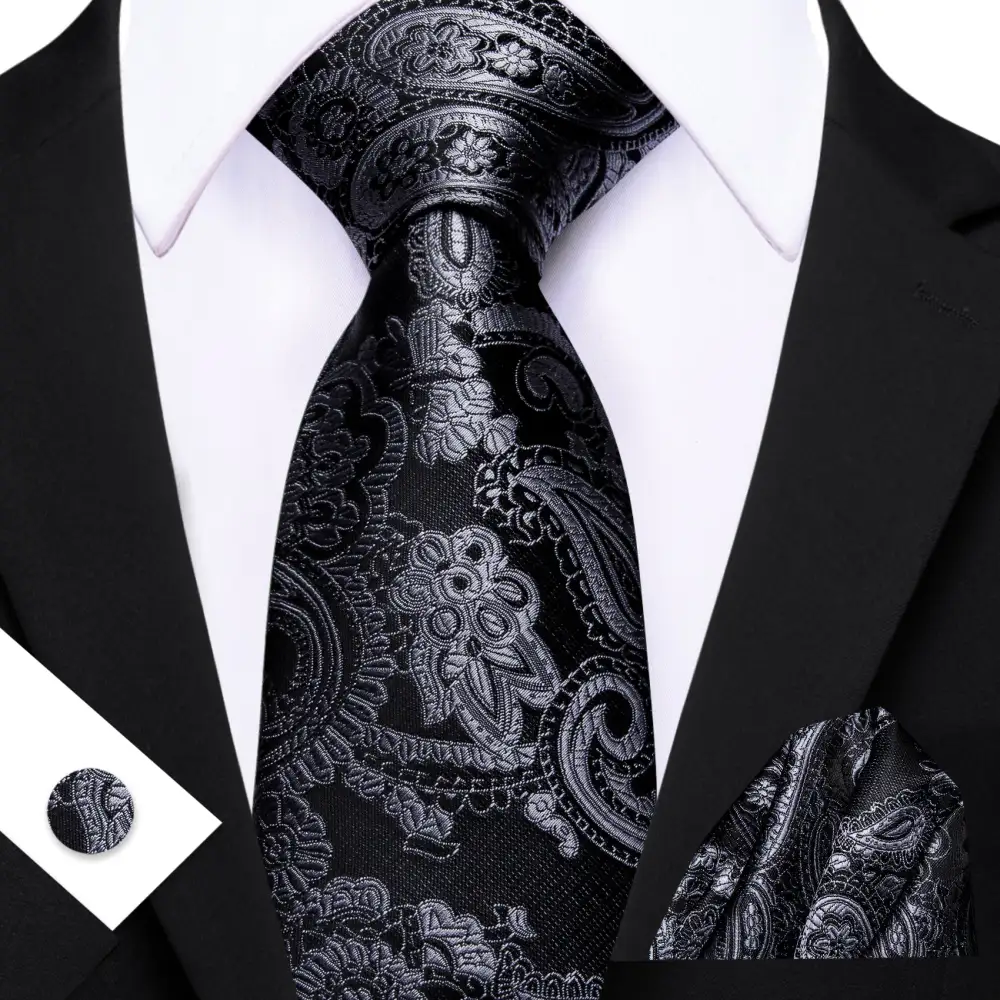 Sharp Paisley Silk Necktie Set