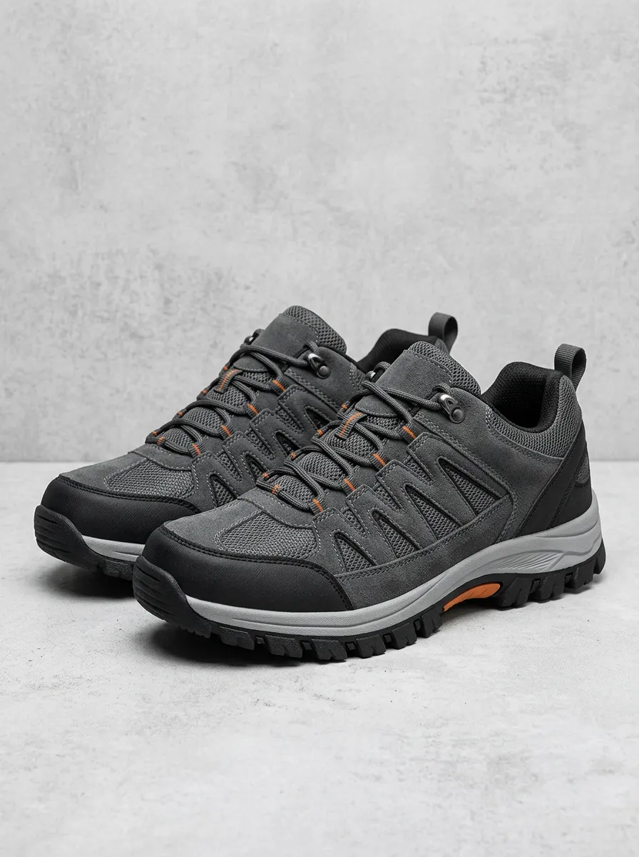 Men's Trail Ready Suede Mesh Outdoor Work Shoes