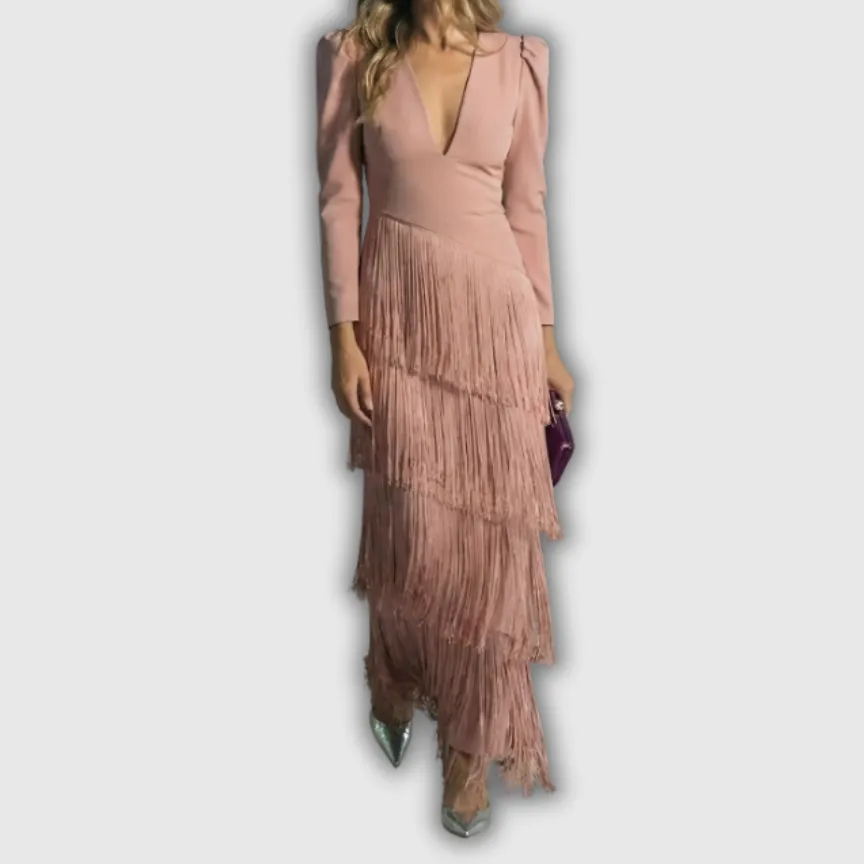 Tiered Long Sleeve Maxi Dress