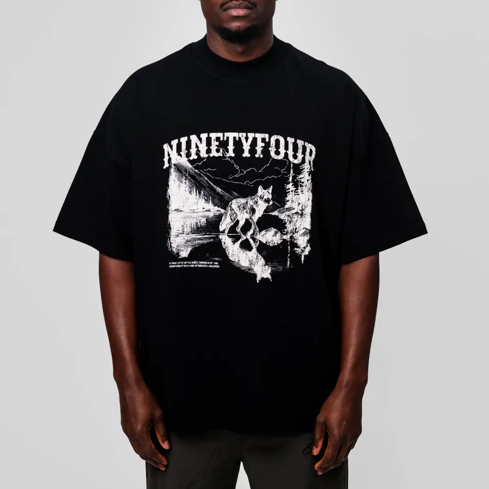 Boxy Fit Wolf Graphic T-Shirt