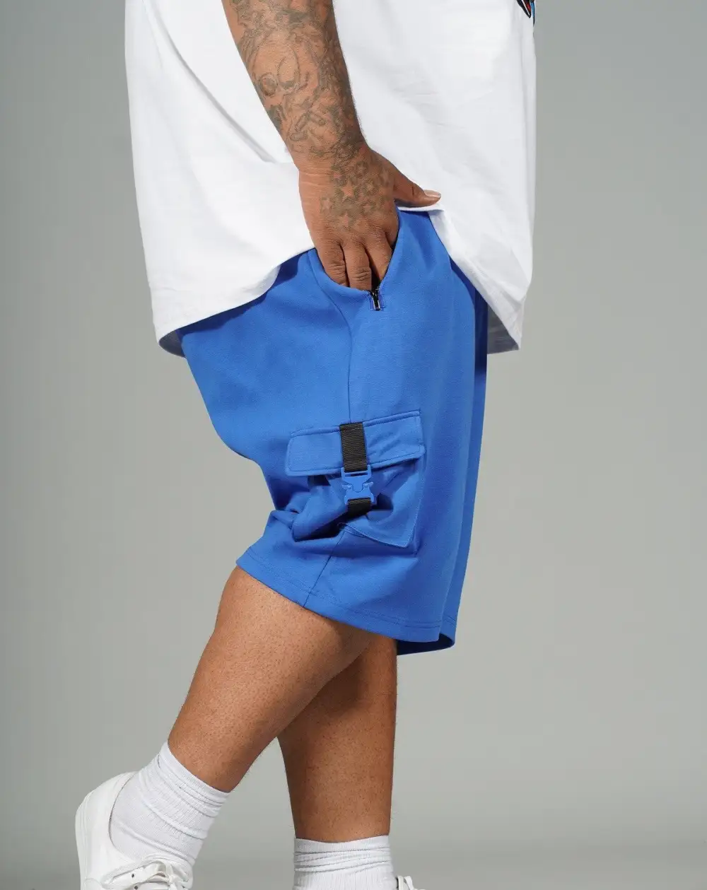 Fleece Cargo Shorts - Royal Blue