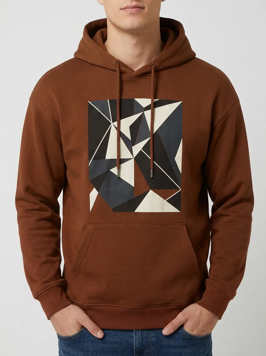 Men's Geometric Abstract Art Print Hoodie