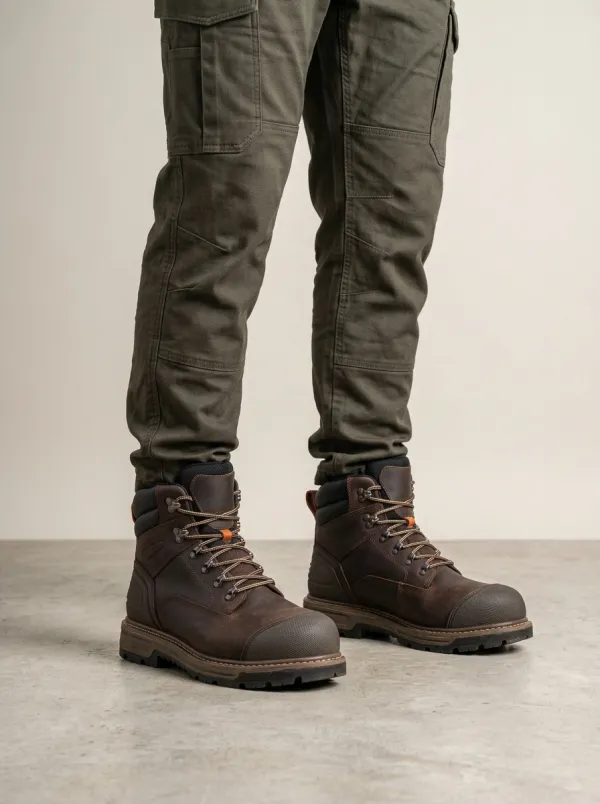 Unisex Construction Worker Waterproof Leather Printed Work Boots
