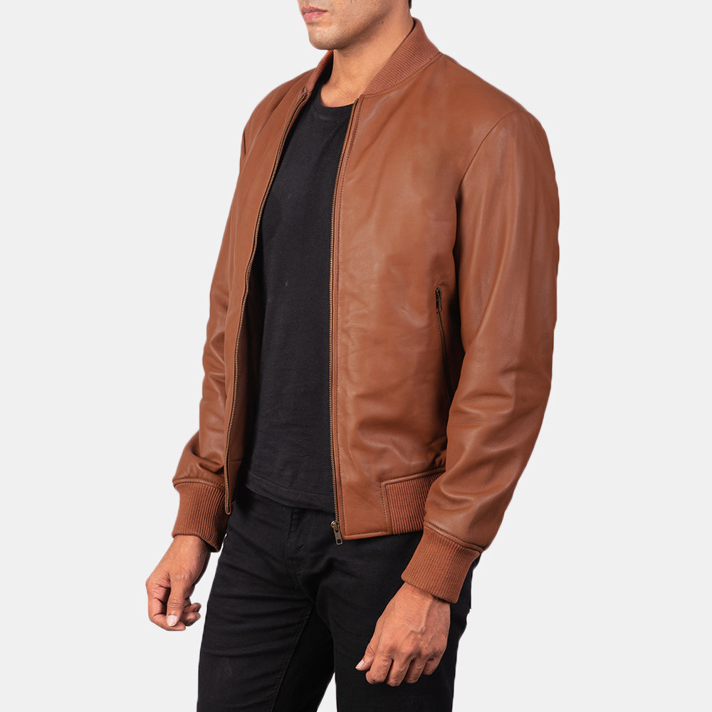 Men's Outdoor Bomber Leather Jacket