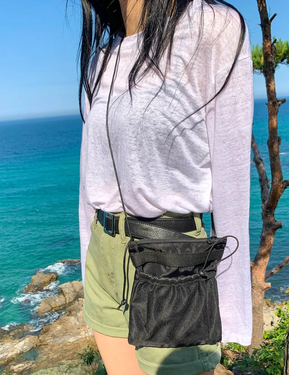 Drawstring Square Crossbody Bag
