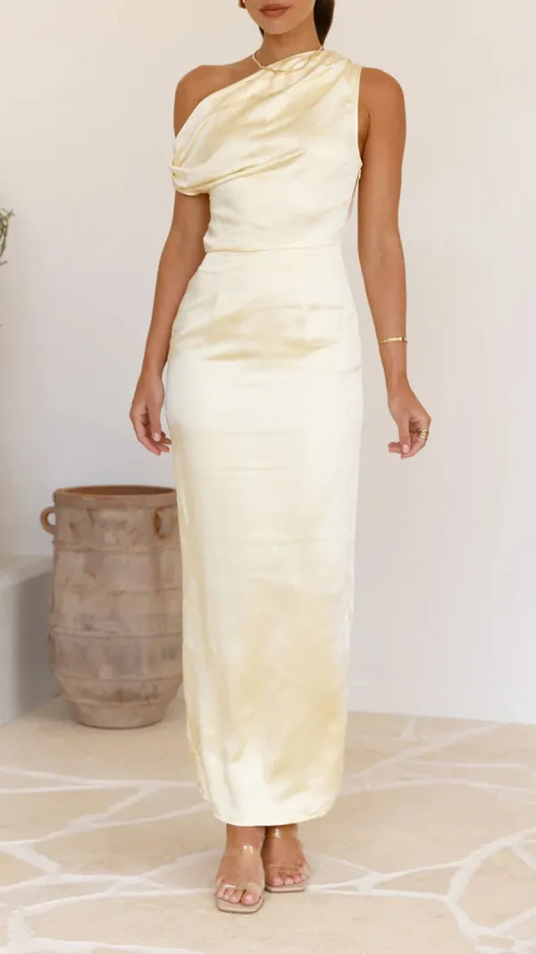 Off Shoulder Design Maxi Dress