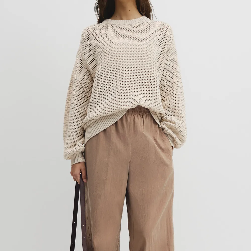 Women's Classic Crochet Relaxed Sweater