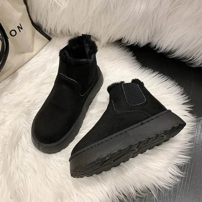 Plush-Lined Warm-Lined Ankle Boots