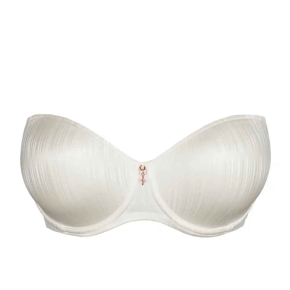 Women's Strapless Underwire Padded Seamless Shimmer Detail Smoothing Bra