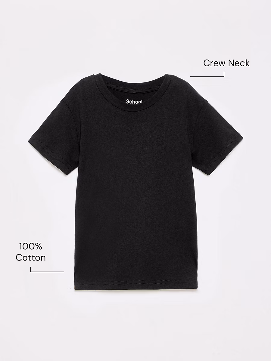 Black Crew Neck School T-Shirt 2 Pack detail 1