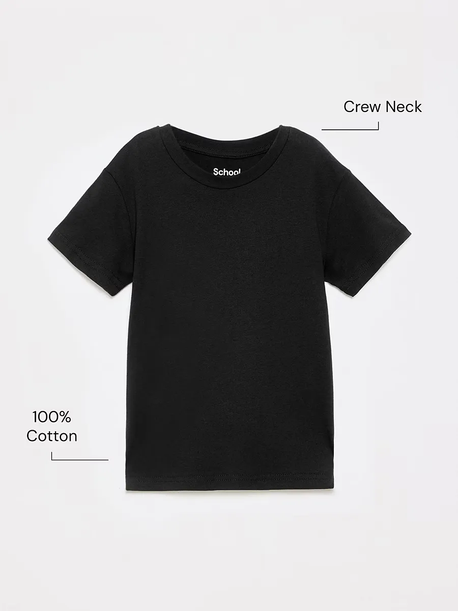 Black Crew Neck School T-Shirt 2 Pack