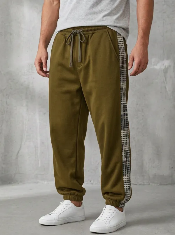 Sweatpants Grid Side-Stripe Men's Sweatpants