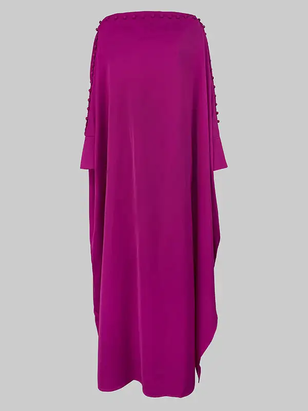 Loose Color Buttoned Maxi Dress