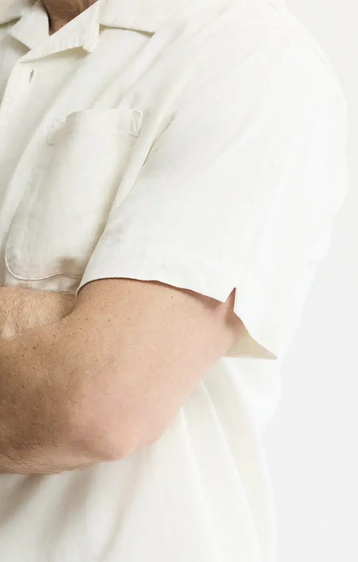 Linen Blend Short Sleeve Camp Shirt