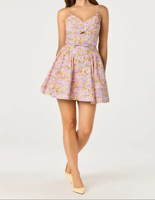 Sweetheart Neck Floral Mini Dress