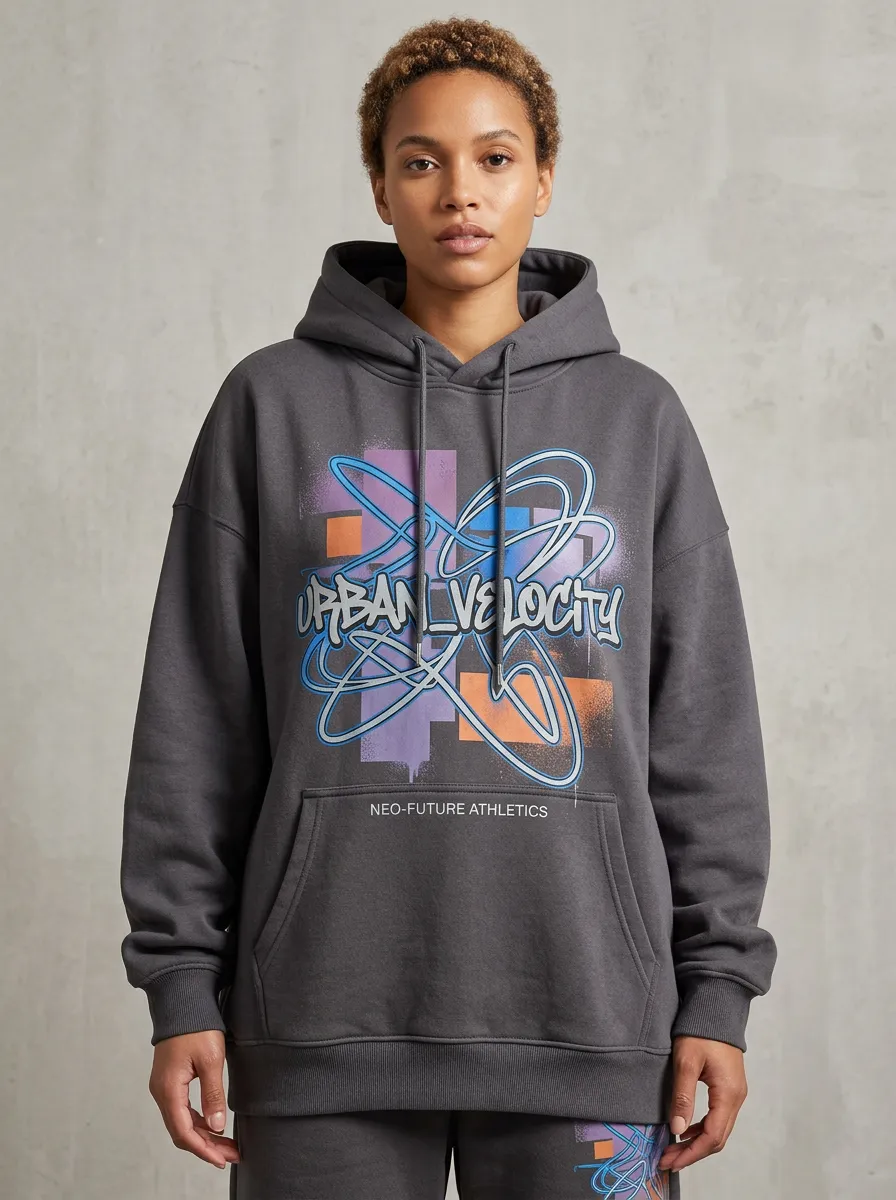 Unisex Urban Velocity Graffiti Neo-Future Hoodie