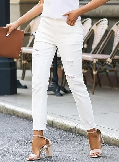 Distressed Straight Ankle Fit Jeans