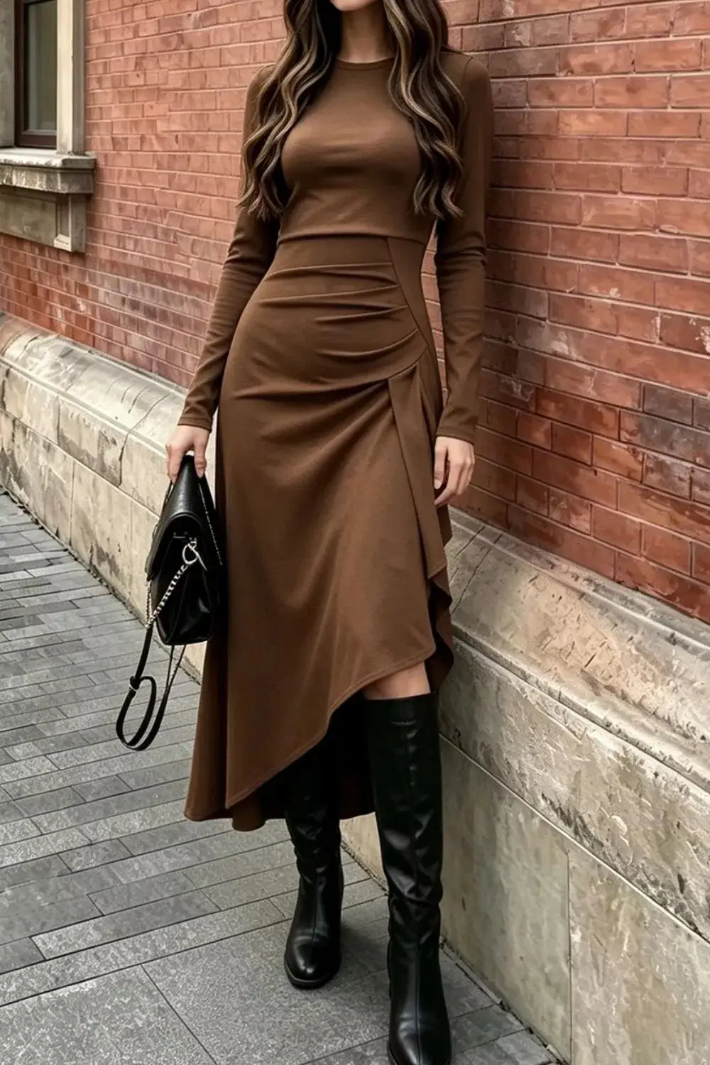 Graceful Long Sleeve Casual Dress