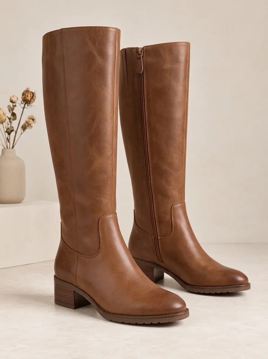 Women's Side Zip Faux Leather Trail Ready Knee High Boots