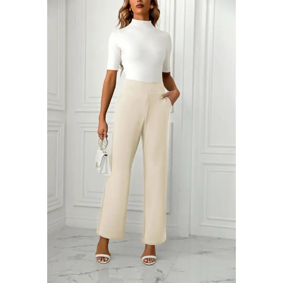 High Waist Straight Leg Pants