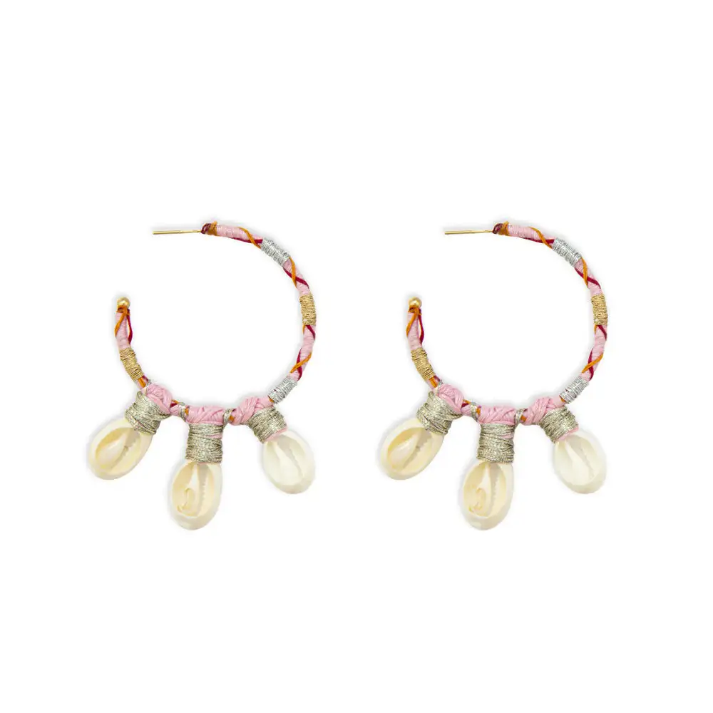 Woven Shell Beaded Earrings