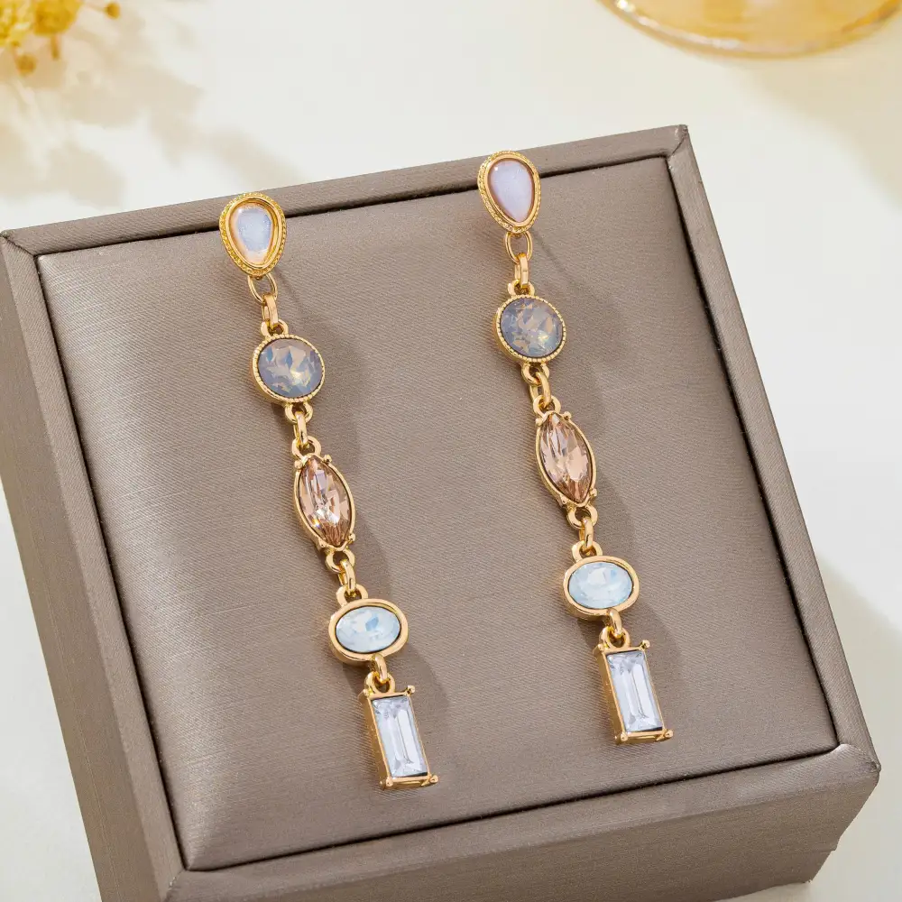 Multi Shape Gemstone Linear Drop